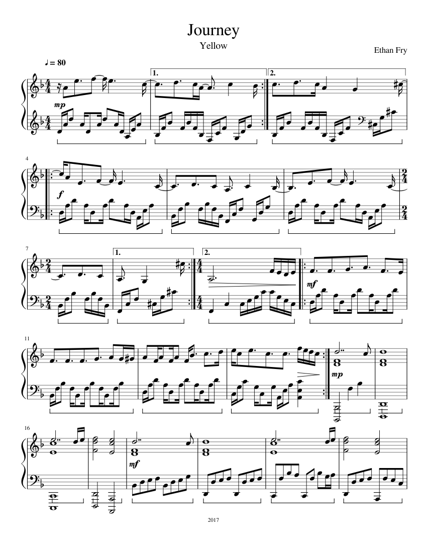 Journey Sheet music for Piano (Solo) | Download and print in PDF or ...