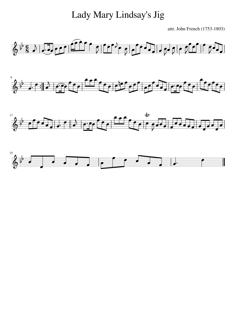 Lady Mary Lindsay's Jig