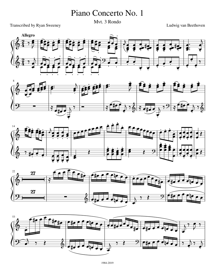 Piano Concerto No. 1 Mvt 3 Sheet music for Piano (Solo) | Musescore.com