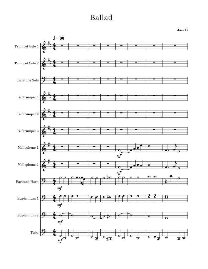 DCI Ballad Concept Sheet music for Euphonium, Tuba, Mellophone, Trumpet