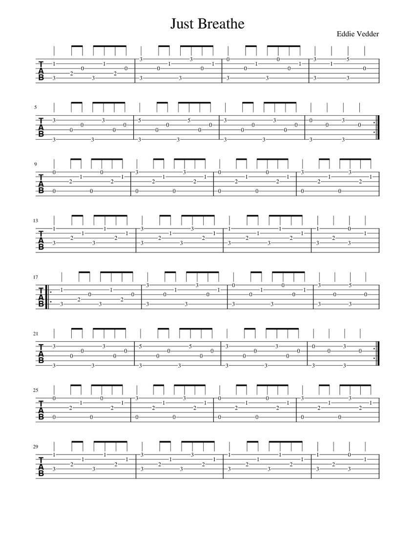 Just Breathe Sheet music for Guitar (Solo) | Musescore.com