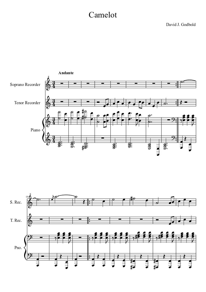 Camelot Sheet music for Piano (Solo) | Musescore.com