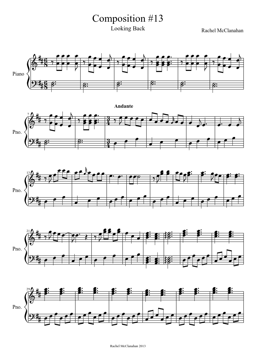 Looking Back Sheet music for Piano (Solo) | Musescore.com