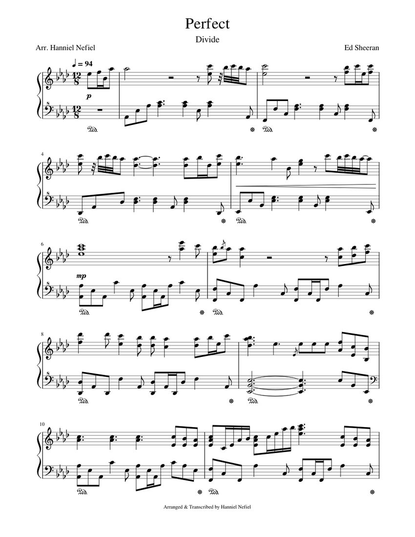 Ed Sheeran - Perfect (Piano Arrangement) Sheet music for Piano (Solo) |  Musescore.com