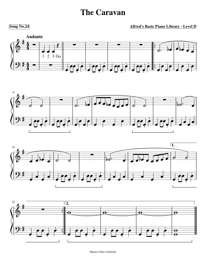 24. The Caravan - Alfred's Basic Piano Library - Level D Sheet Music ...