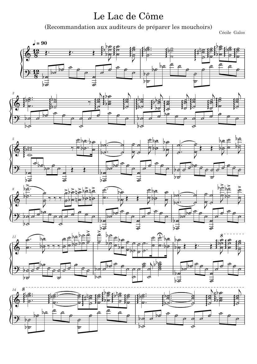Le lac de Côme, Op.24 – Giselle Galos 楽譜 ピアノ (ソロ