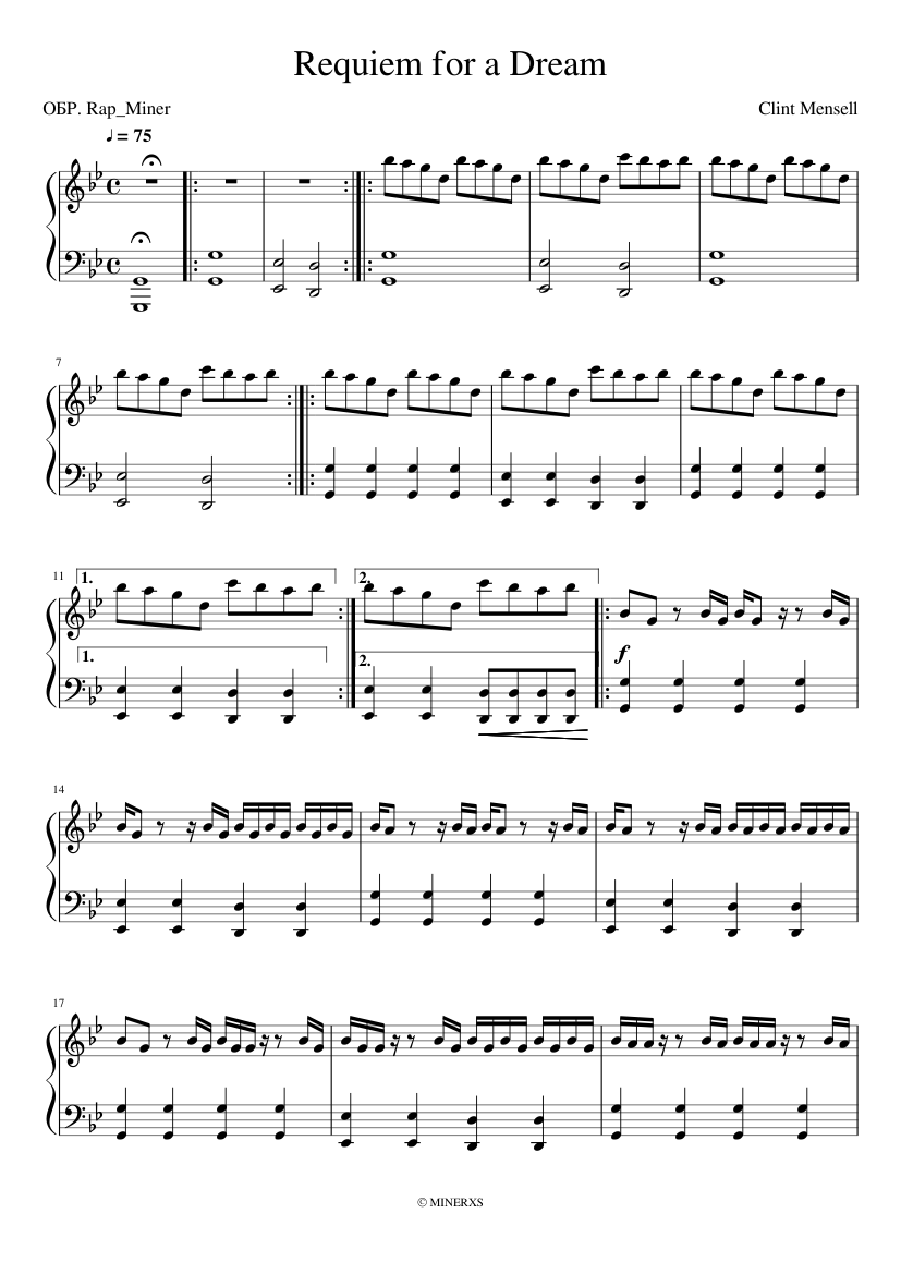Requiem for a dream Sheet music for Piano (Solo) | Musescore.com