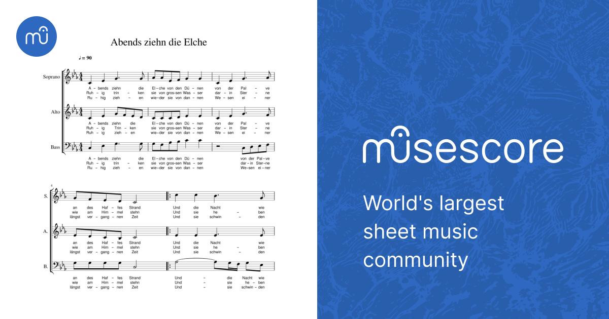 Abends Ziehn Die Elche Sheet Music For Soprano Alto Bass Voice abends-ziehn-die-elche-sheet-music-for-soprano-alto-bass-voice