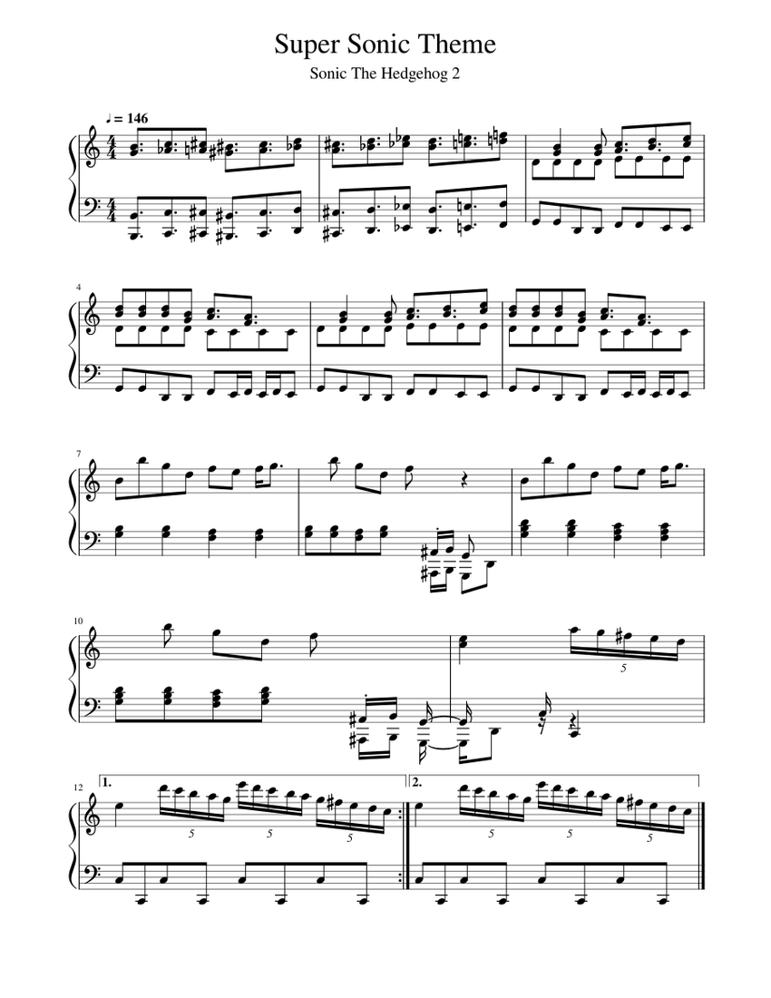 Super sonic Sheet music for Piano (Solo) | Musescore.com