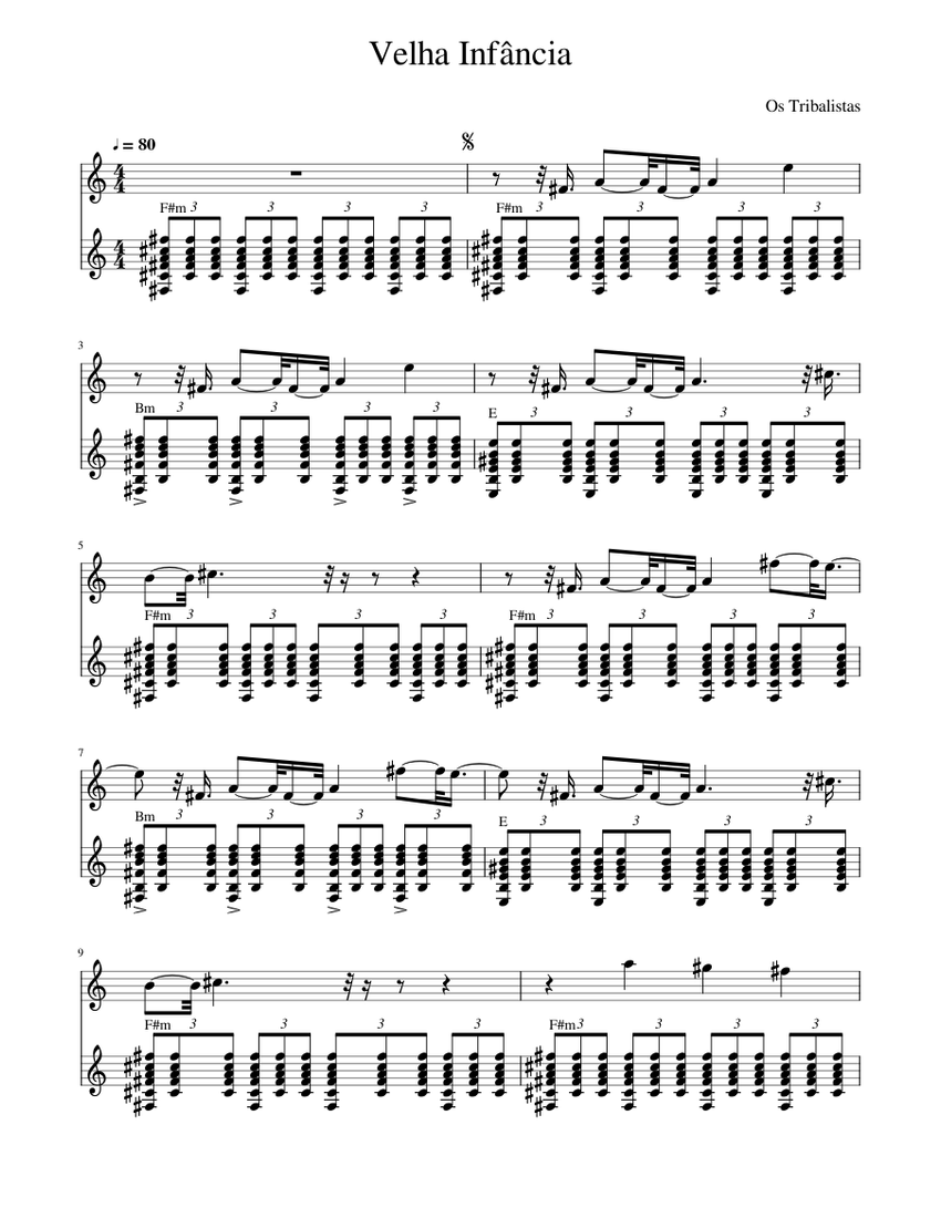 Velha Infância Sheet music for Kazoo (Solo)