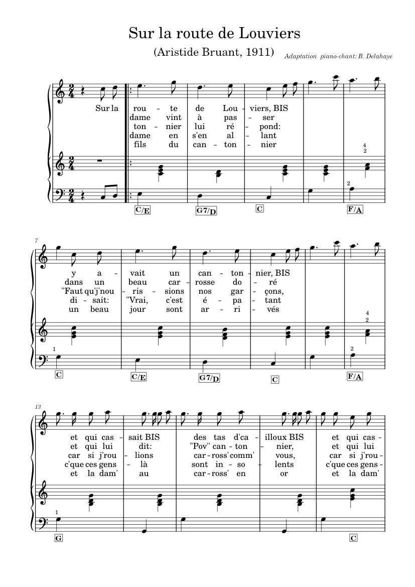 Sur la route de LouviersAristide Bruant Sheet music for Piano (Piano