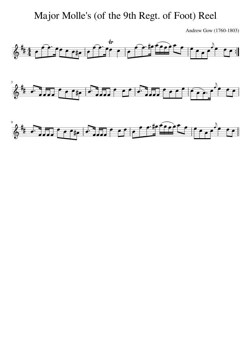 Major Molle's (of the 9th Regt. of Foot) Reel