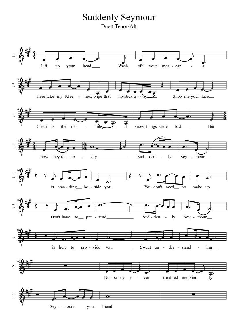 Suddenly Seymour Sheet music for Voice (other) (Solo) | Musescore.com
