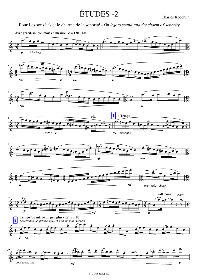 ETUDES-2 Sheet music for Saxophone alto (Solo) | Musescore.com
