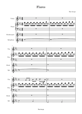 Free flares by The Script sheet music | Download PDF or print on  Musescore.com