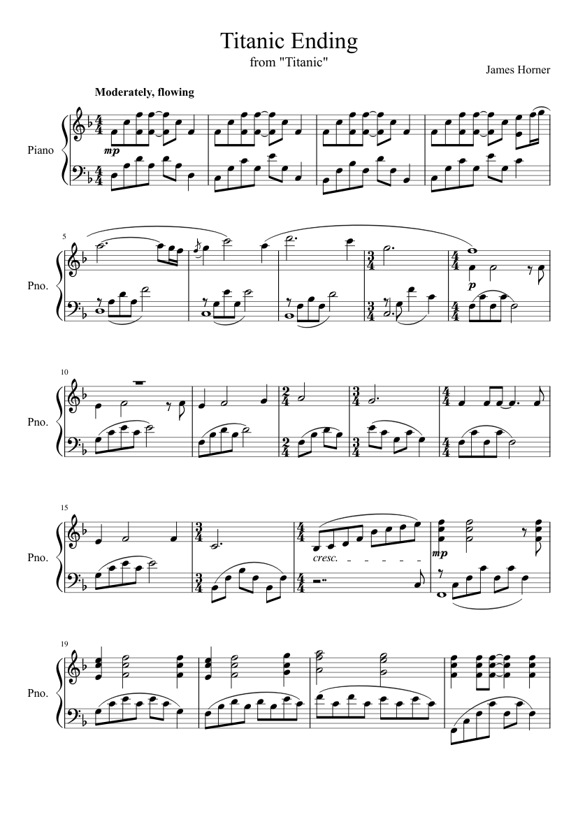 Titanic (Final Scene) Sheet music for Piano (Solo) | Musescore.com