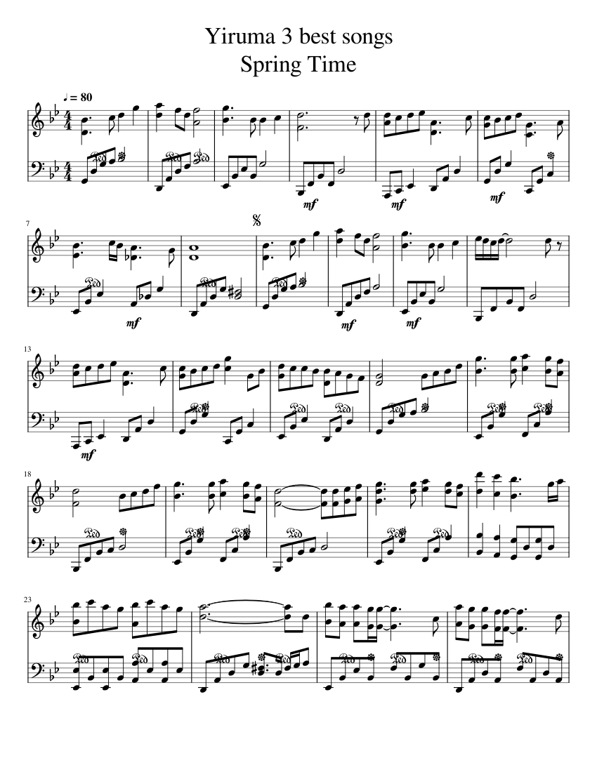 Yiruma 3 best songs Sheet music for Piano (Solo) | Musescore.com