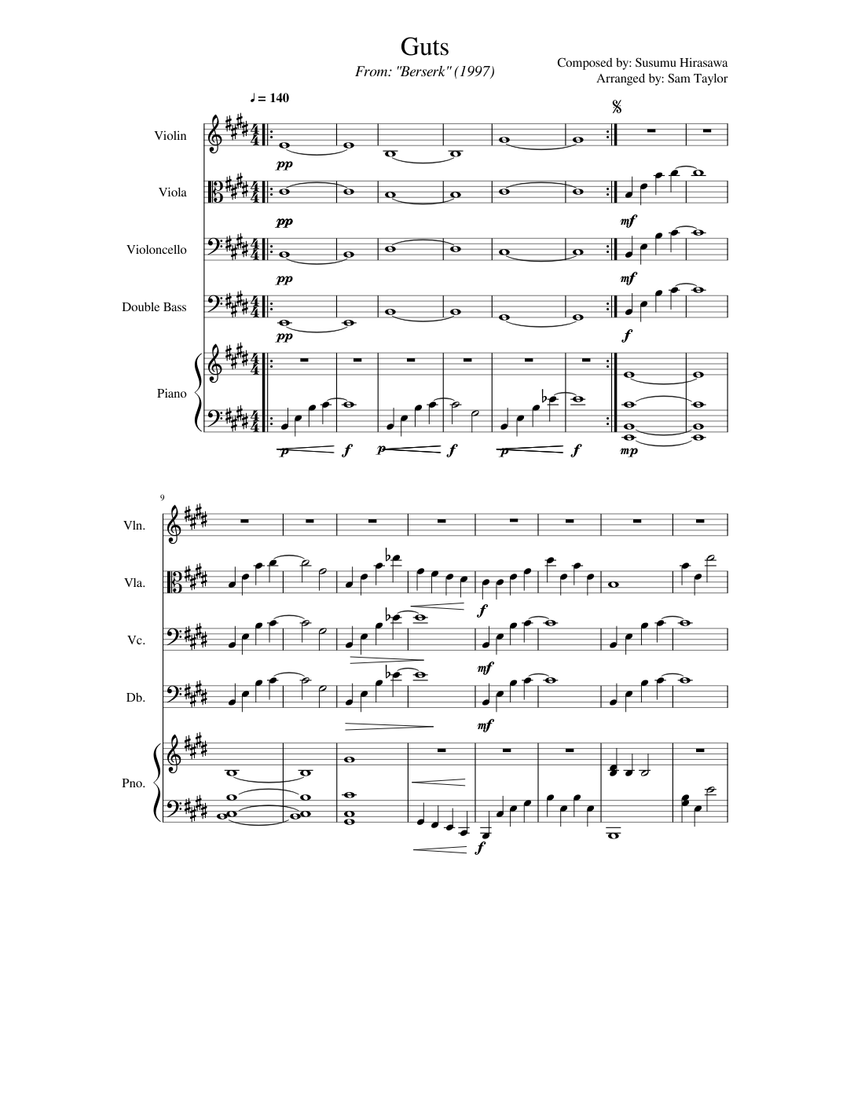 Stream Guts, Berserk (1997), Piano by G