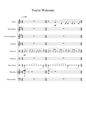 Free You're Welcome by Lin-Manuel Miranda sheet music | Download PDF or  print on Musescore.com