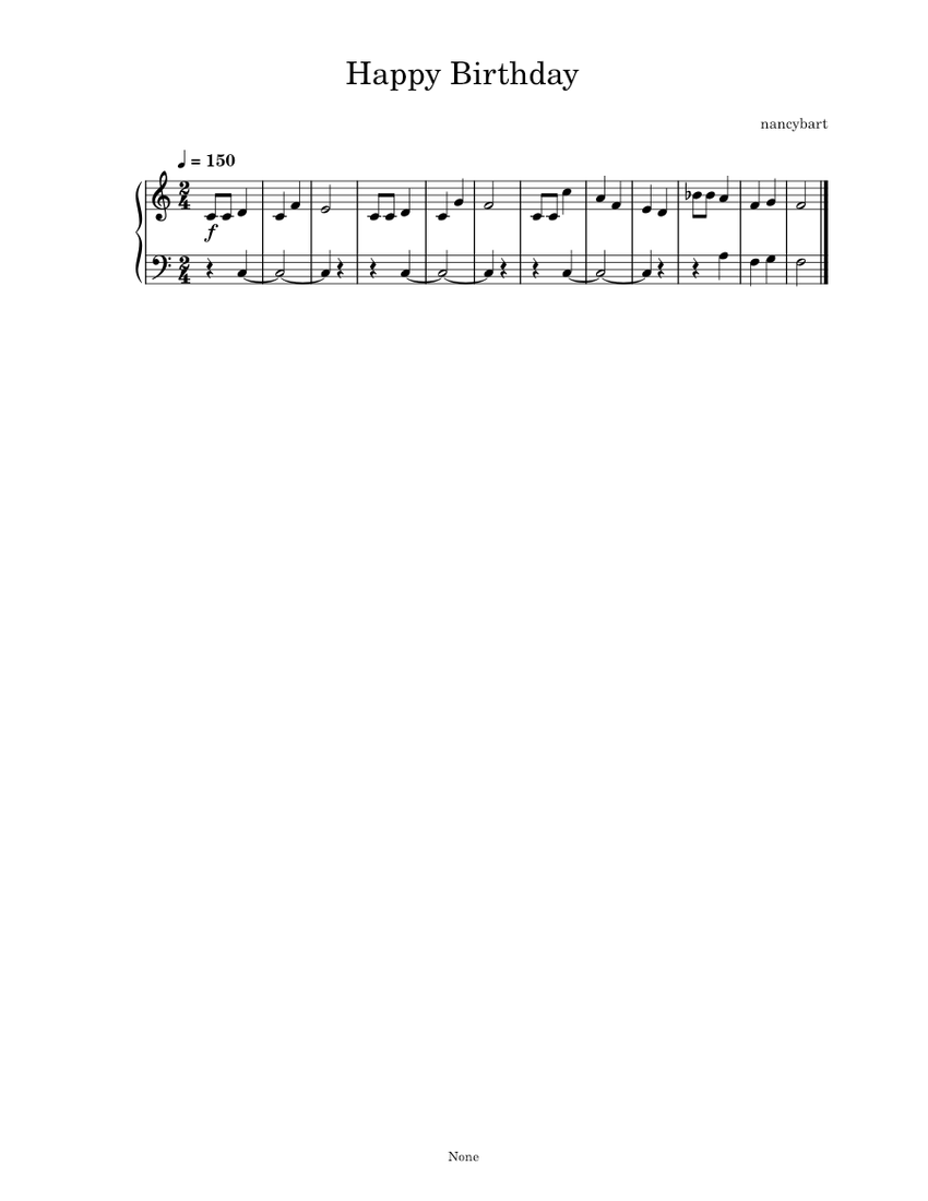 Happy Birthday to You – Misc Traditional Sheet music for Piano (Solo ...
