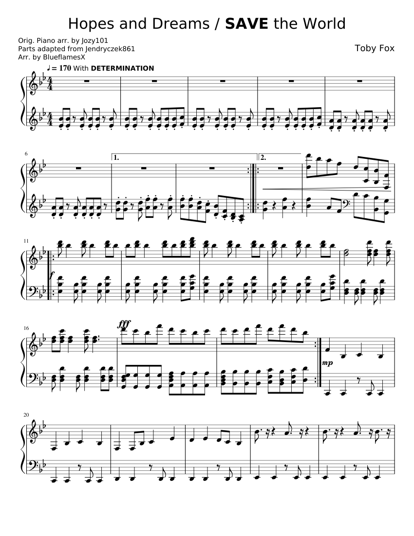 Hopes and Dreams / SAVE the World (Keyboard Accompany)