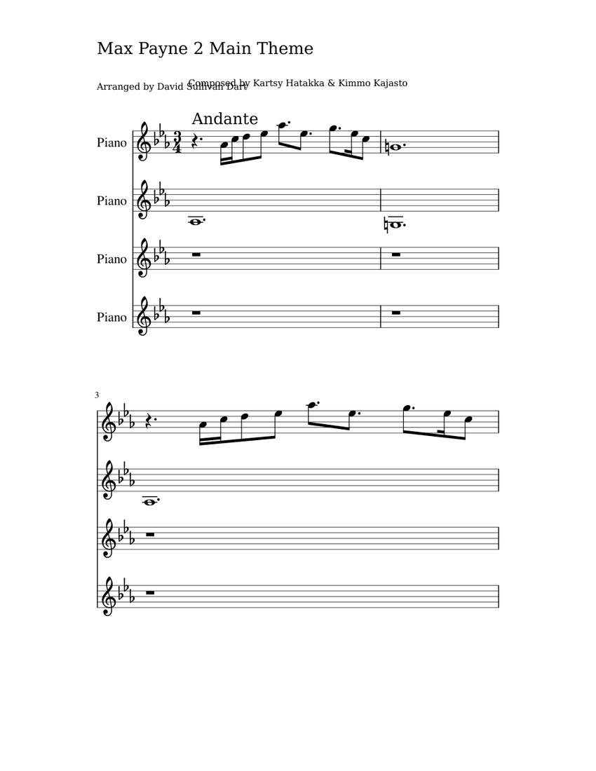 Max Payne 2 Theme Sheet music for Piano (Mixed Quartet) | Musescore.com