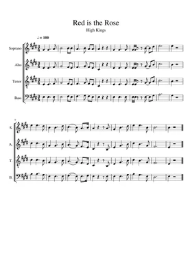 Red is the Rose by The High Kings free sheet music | Download PDF or print  on Musescore.com