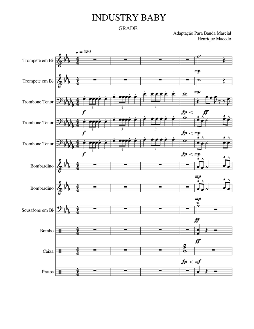 INDUSTRY BABY Sheet music for Euphonium, Trombone tenor, Trumpet in b