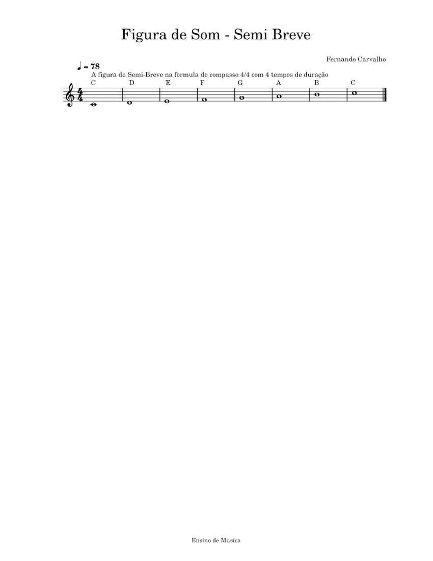 Fernando Carvalho Semi Breve Sheet music for Piano (Solo) Easy