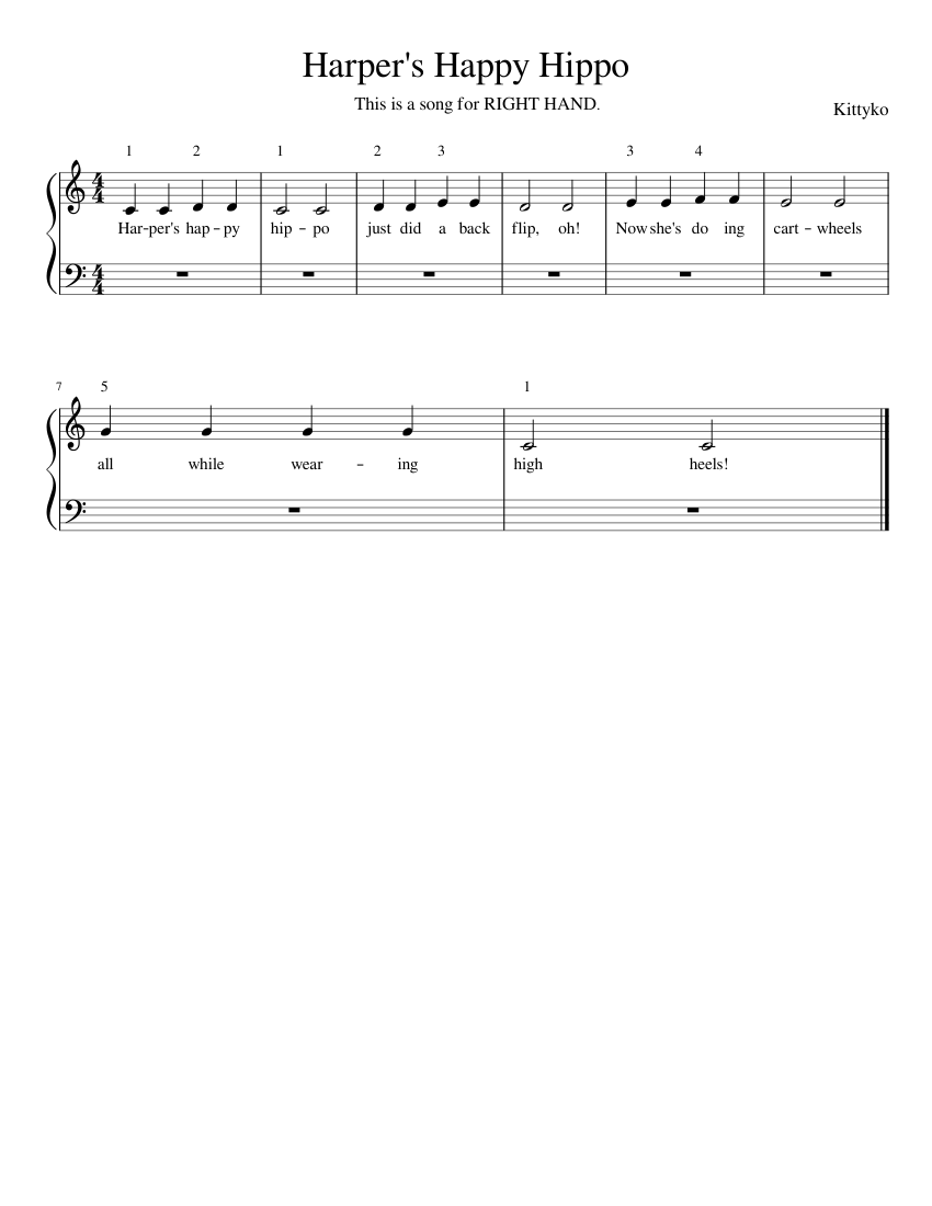 Harper s Happy Hippo Sheet music for Piano (Solo) Easy