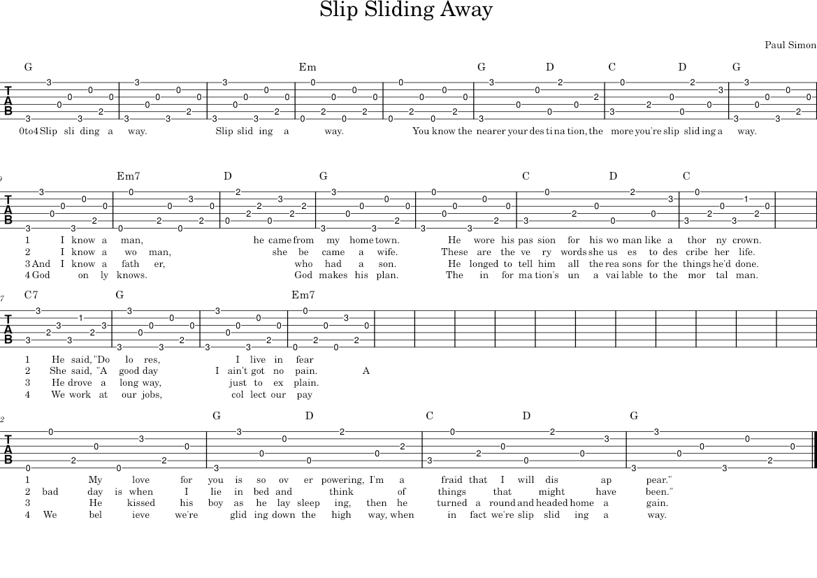 slip sliding away