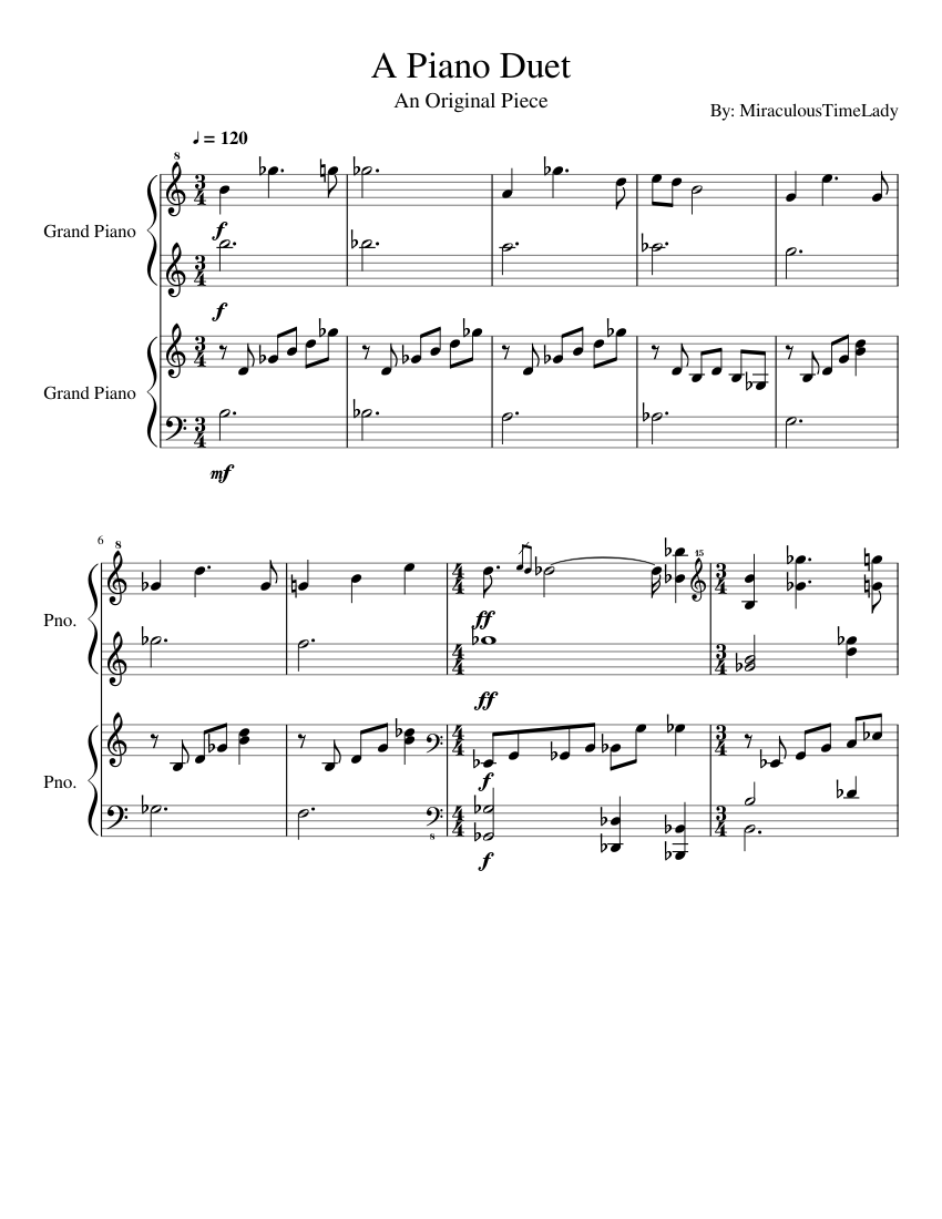 A Piano Duet Sheet music for Piano (Piano Duo) | Musescore.com