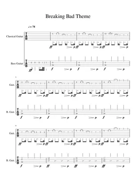 Free Breaking Bad Theme by Misc Television sheet music | Download PDF or  print on Musescore.com