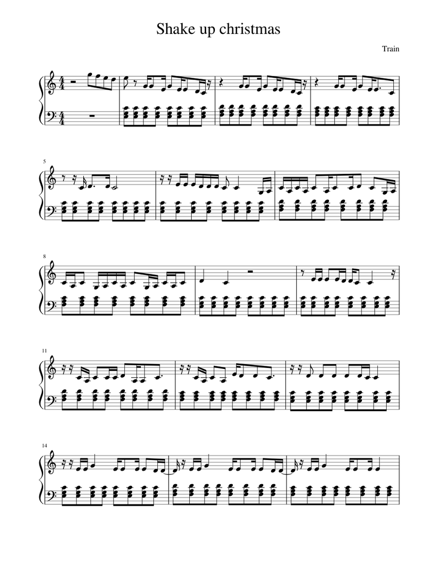 Shake up christmas-Train Sheet music for Piano (Solo) | Musescore.com