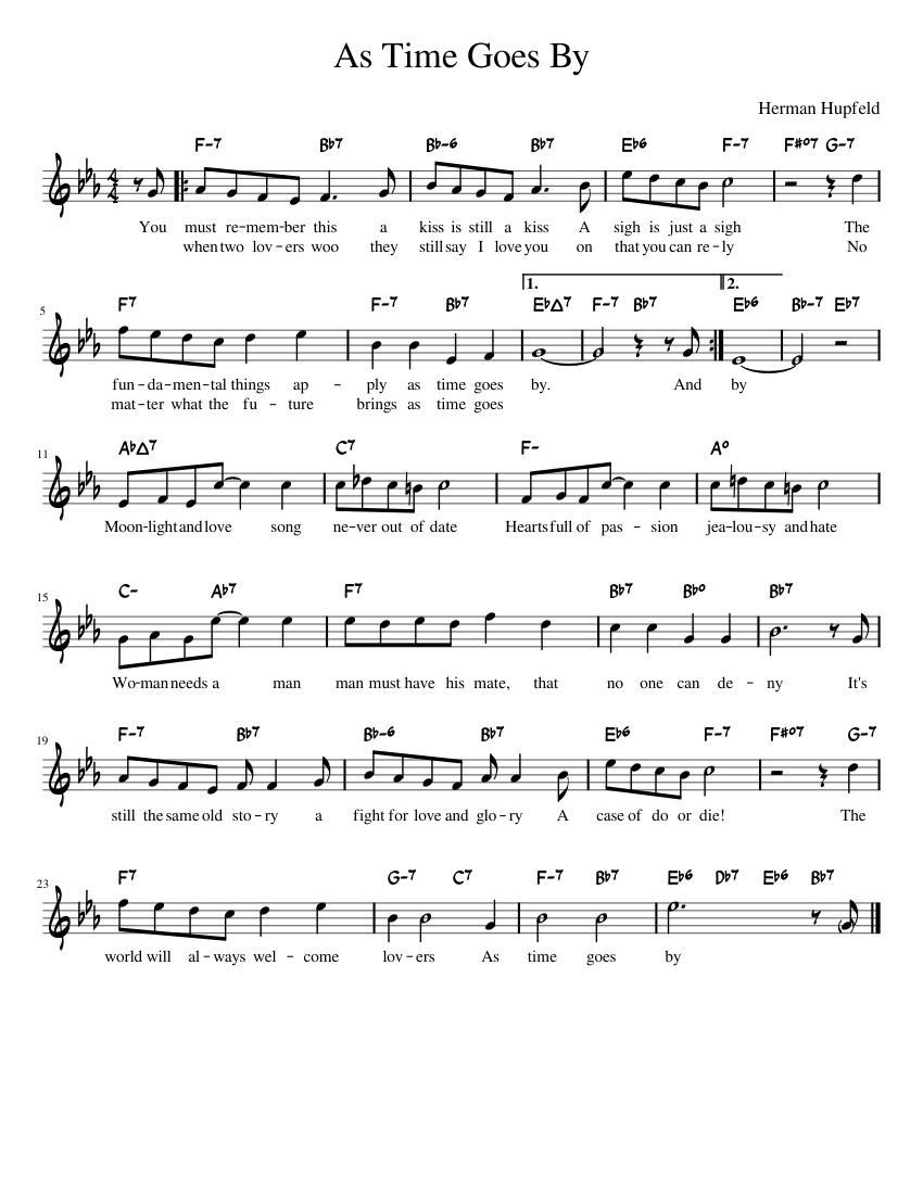 As Time Goes By Sheet music for Piano (Solo) | Musescore.com