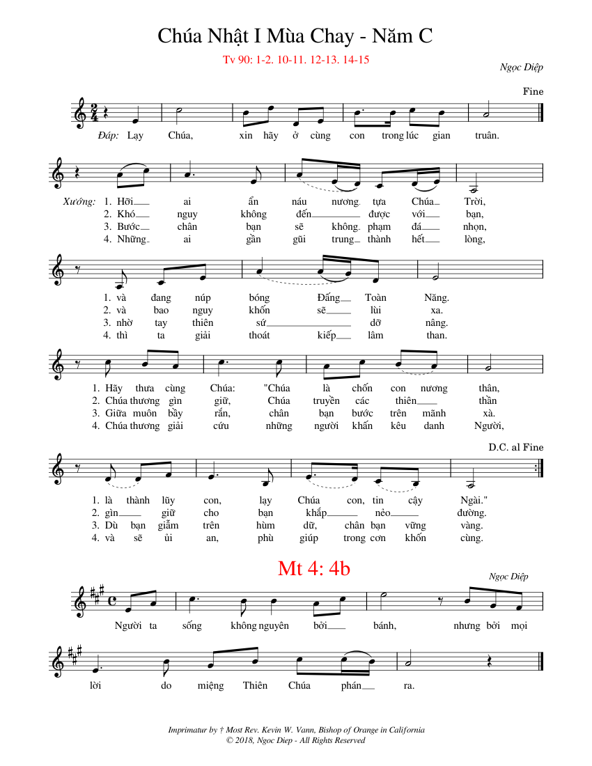 Đáp ca CN.I.MC-C Tv 90 Sheet music for Piano (Solo) Easy | Musescore.com