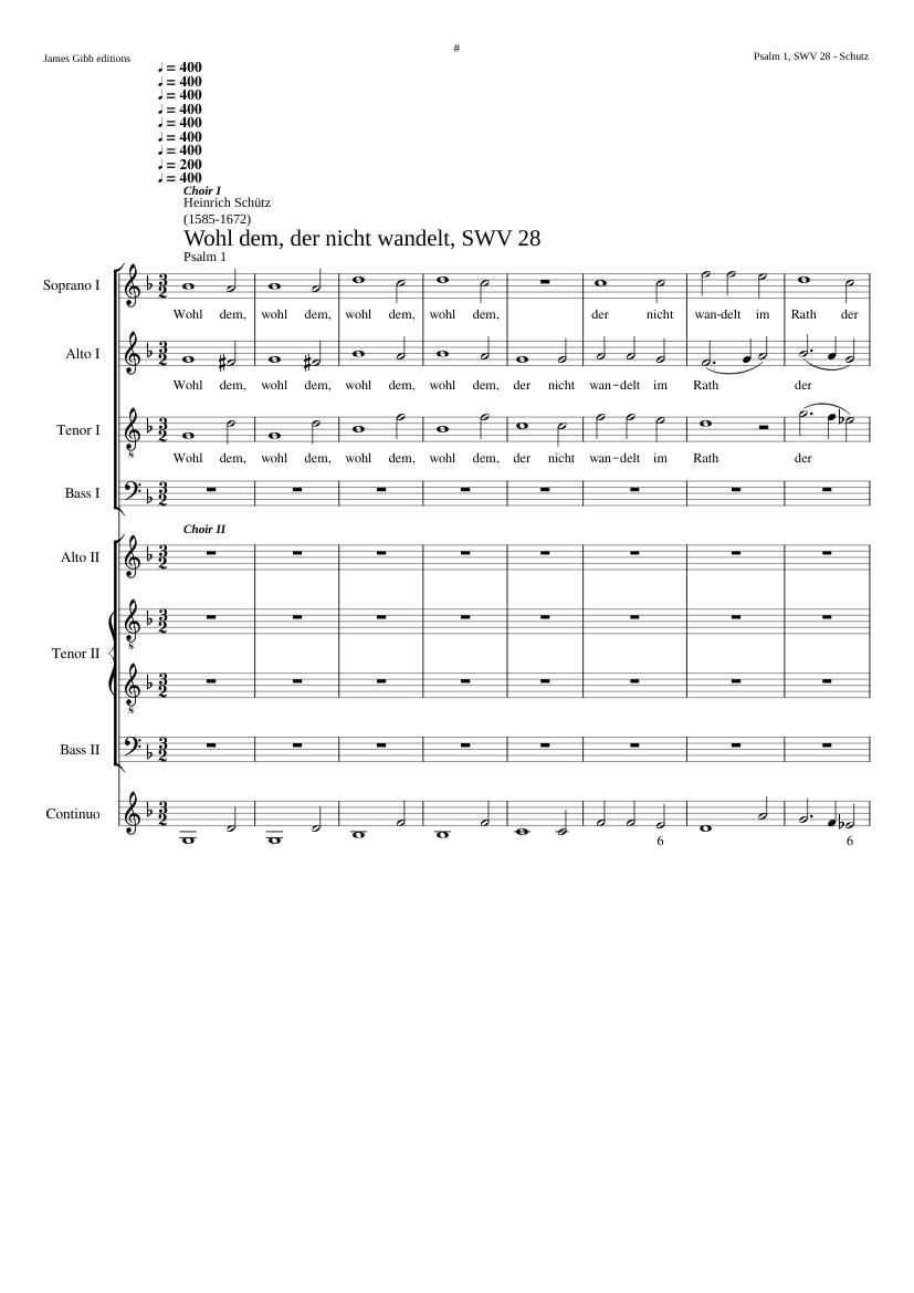 Wohl dem der nicht wandelt (Psalm 1) SWV 28