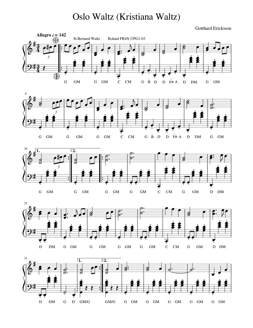 Oslo Waltz Sheet music for Accordion (Solo) | Musescore.com