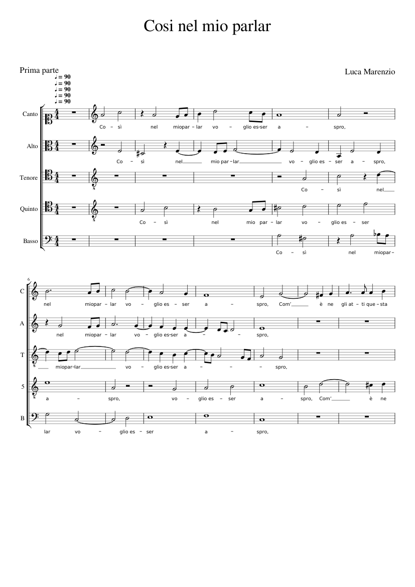 Cosi nel mio parlar
