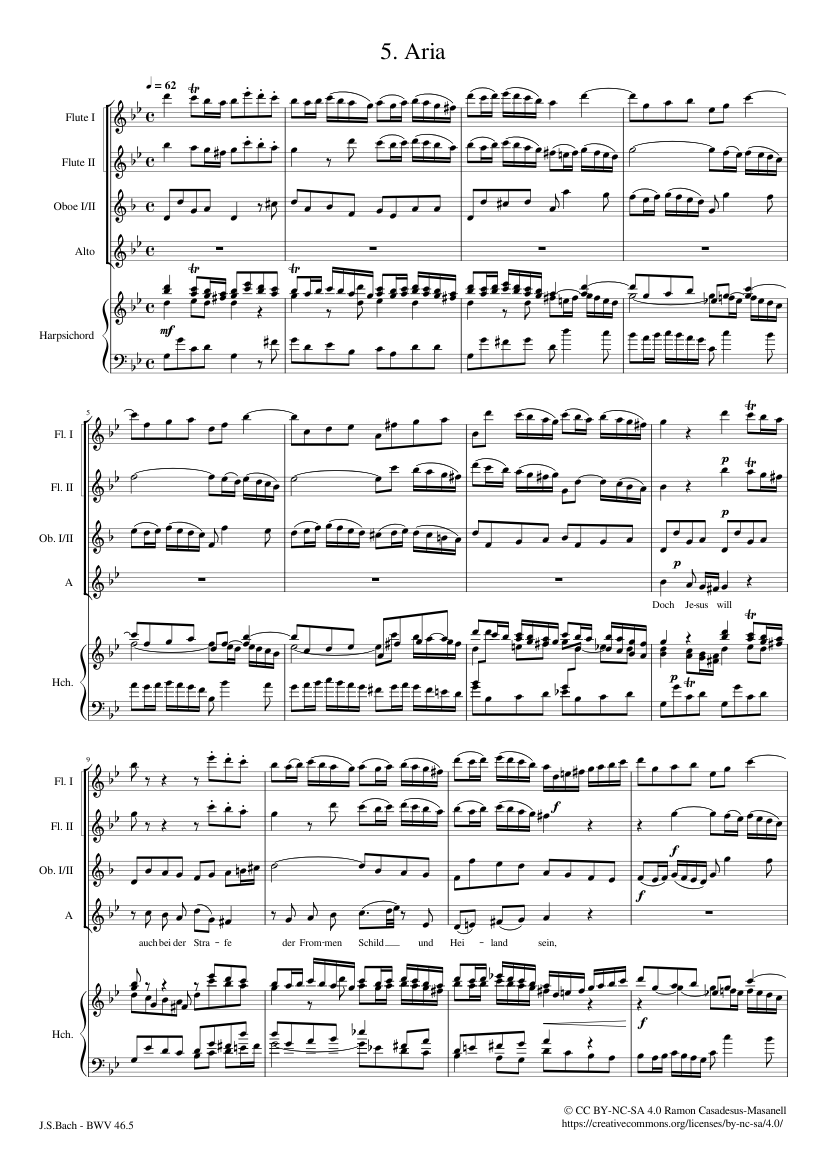 Schauet doch und sehet, ob irgend ein Schmerz sei, BWV 46 / Mvt. 5