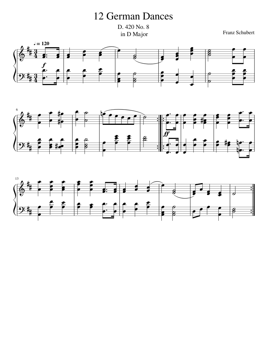12 German Dances D.420