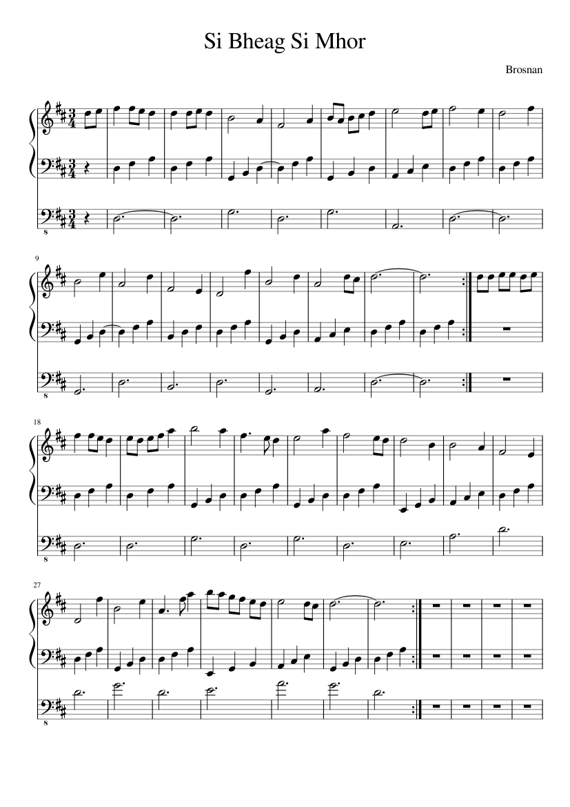 Anerkendelse hastighed rysten Si Bheag Si Mhor Organ Edition Sheet music for Organ (Solo) | Musescore.com