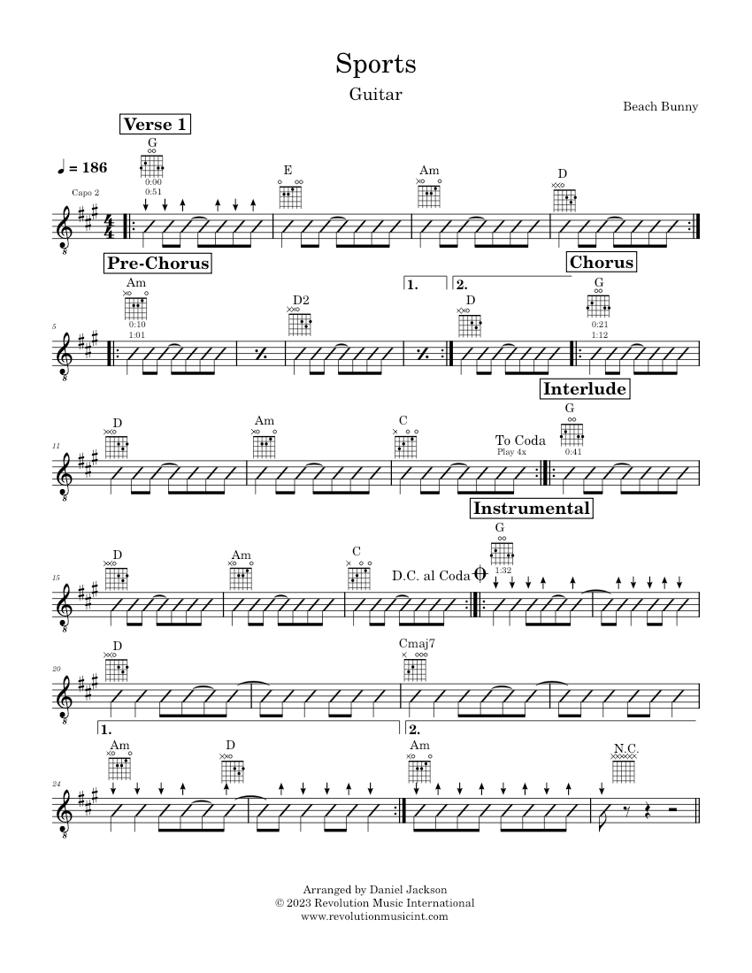 Sports Beach Bunny Guitar Sheet music for Guitar (Solo)