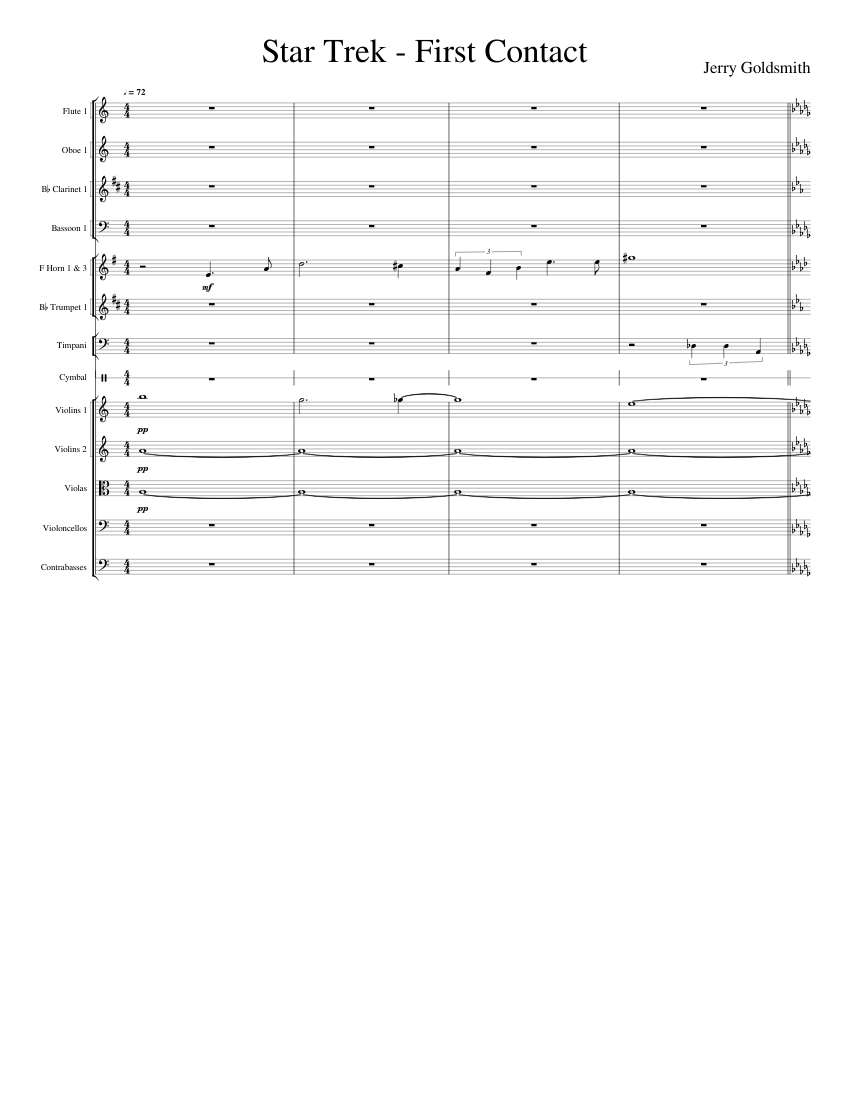 Star Trek: First Contact - Main Titles Sheet music for Flute, Oboe,  Clarinet in b-flat, Bassoon & more instruments (Symphony Orchestra)