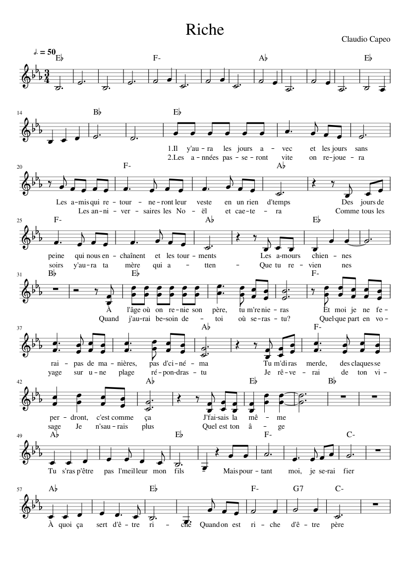 Riche Sheet music for Piano (Solo) | Musescore.com