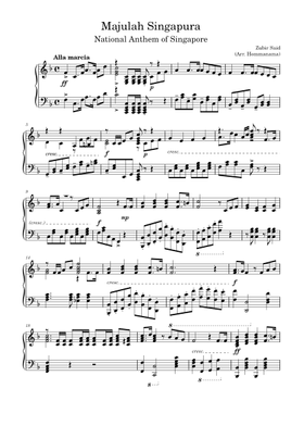 Majulah Singapura Sheet Music Free Download In Pdf Or Midi On Musescore Com