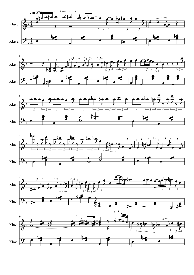 Transcription: Une Routine Manouche by A. de Lamarmotte Sheet music for  Piano (Piano Duo) | Musescore.com