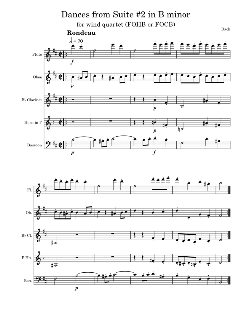 Dances from Orchestral Suite No.2 in B minor, BWV 1067 Johann