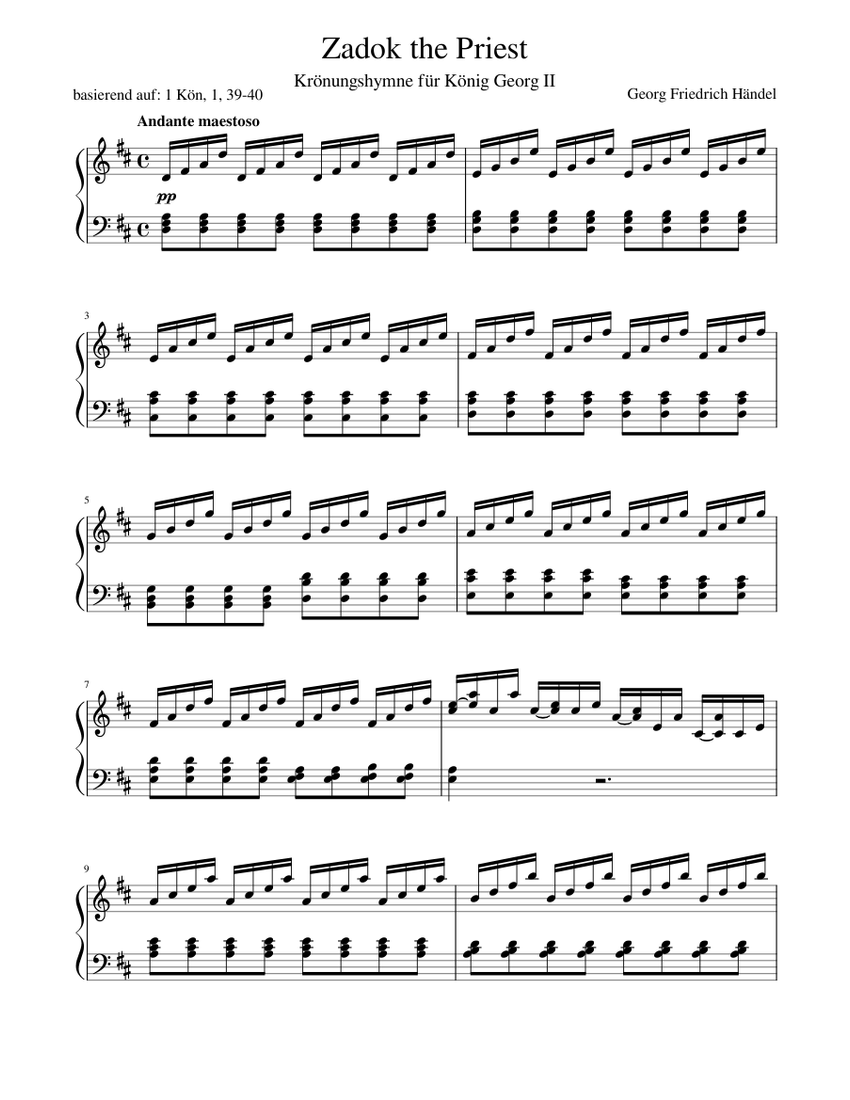 Zadok the Priest Sheet music for Piano (Solo)