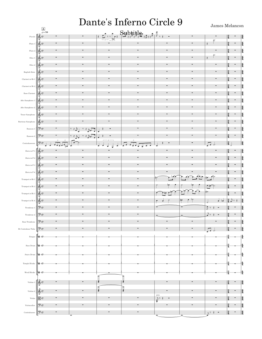 Dante's Inferno Circle 9 Sheet music for Trombone, Tuba, Flute, Oboe ...